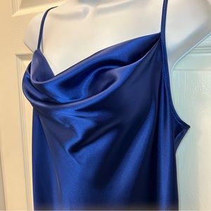 BEBE Sz L NWT Blue Bias Cut Slip Dress